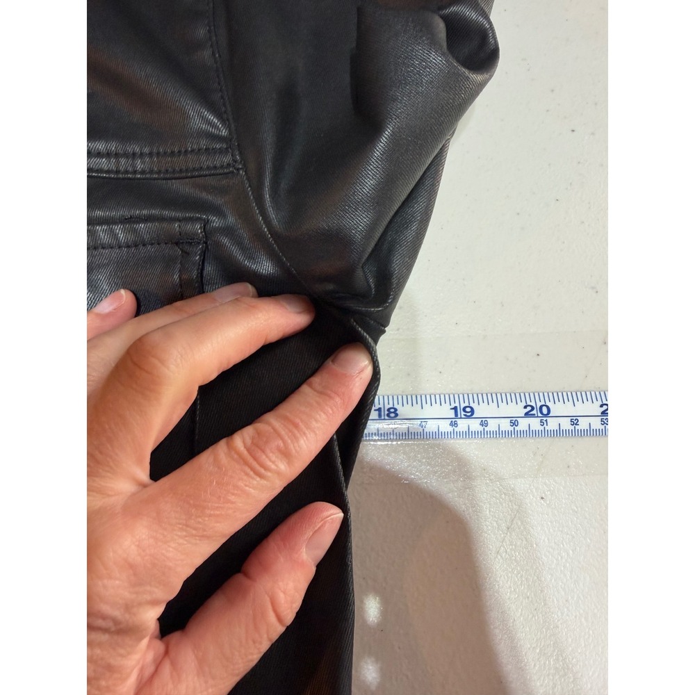 Kut from the Kloth Kara Coated Jacket Womens XS Black Frayed Hem Crop KJ0314MC1 - Picture 8 of 9